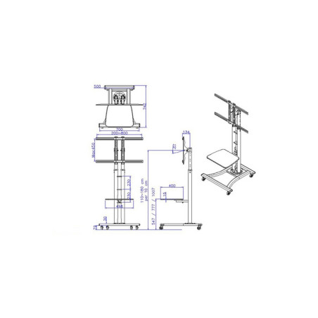 STAFFA  PAVIMENTO PER TV 27-60 LOAD 50KG