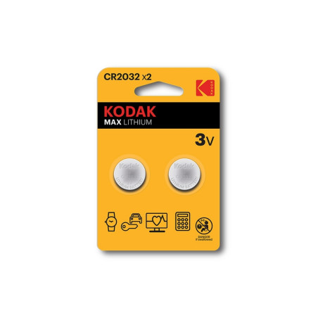BATTERIA CR2032 3V KODAK MAX LITHIUM 2PZ