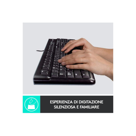 TASTIERA MK120 LOG + MOUSE NERA USB RETA