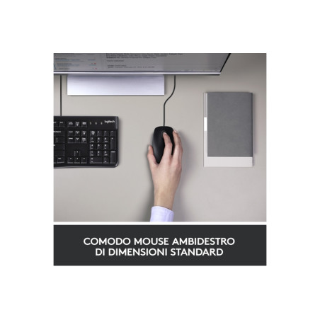 TASTIERA MK120 LOG + MOUSE NERA USB RETA