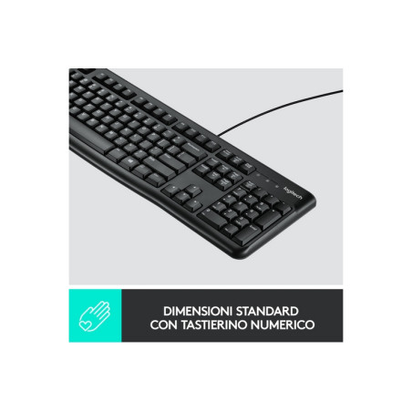 TASTIERA MK120 LOG + MOUSE NERA USB RETA