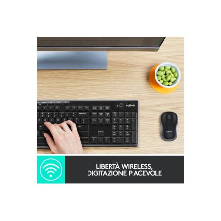 TASTIERA MK270 LOG WIRELESS+MOUSE NERA U