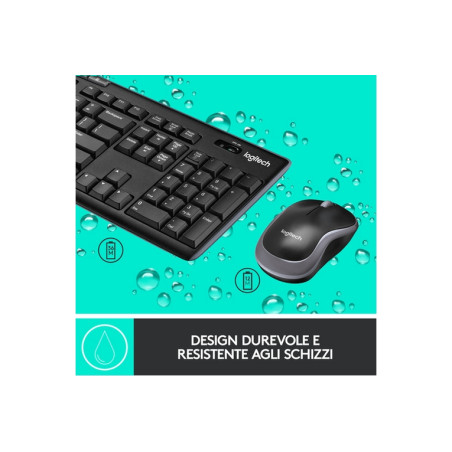 TASTIERA MK270 LOG WIRELESS+MOUSE NERA U