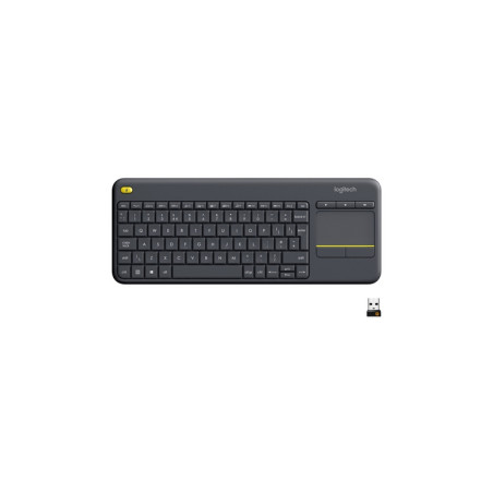 TASTIERA K400 PLUS LOG BK CON TOUCH WIRE