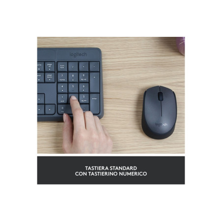 TASTIERA MK235 LOG WIRELESS+MOUSE GRIGIO