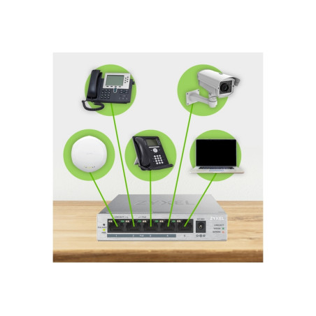 SWITCH 5P GIGABIT DI CUI 4POE FINO 60W