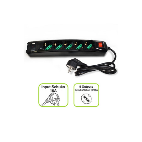 PRESA MULTIPLA TECNOWARE 5 SCHUKO 1*USB-