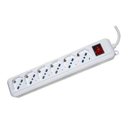 PRESA MULTIPLA LINK 6 SCHUKO CON INTERRU
