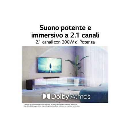 SOUNDBAR LG 2.1 BAR + SUB S60Q 300W NERO
