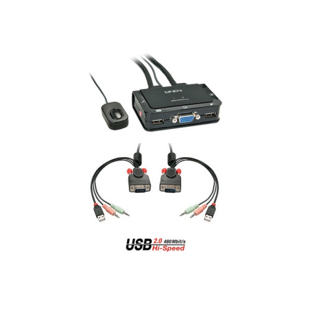 SWITCH KVM 2 PC CON PORTE 1 VGA E 2 USB