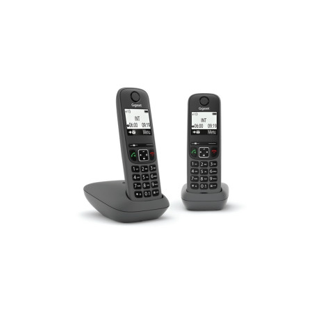 TELEFONO CORDLESS GIGASET AS490 DUO NERO