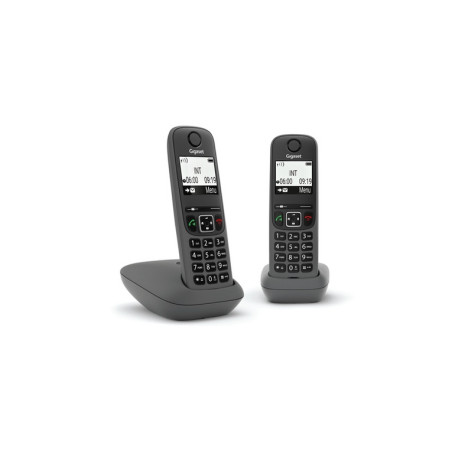 TELEFONO CORDLESS GIGASET AS490 DUO NERO