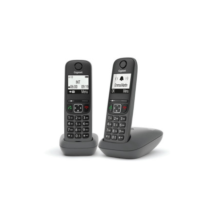 TELEFONO CORDLESS GIGASET AS490 DUO NERO