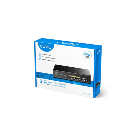 SWITCH RETE 6 PORTE 10/100 2 POE 32W (FS