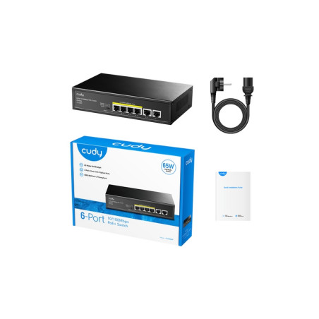 SWITCH RETE 6 PORTE 10/100 2 POE 32W (FS