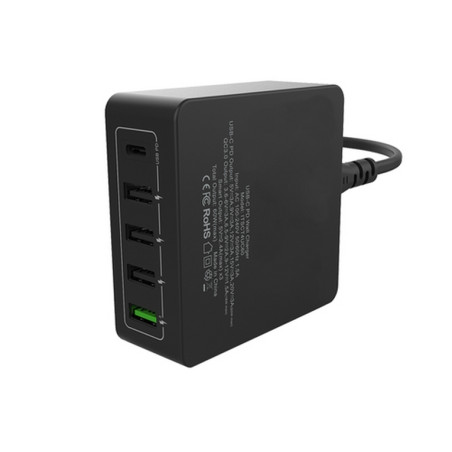 CARICABATTERIE DA TAVOLO CON 5 PORTE USB