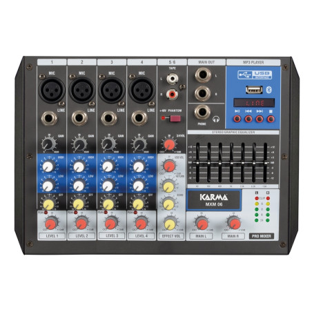 MIXER MXM 06 MICROFONICO 6 CANALI PER DJ