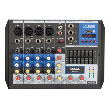 MIXER MXM 06 MICROFONICO 6 CANALI PER DJ