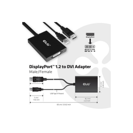 CLUB3D DISPLAYPORT TO DUAL LINK DVI-I DU