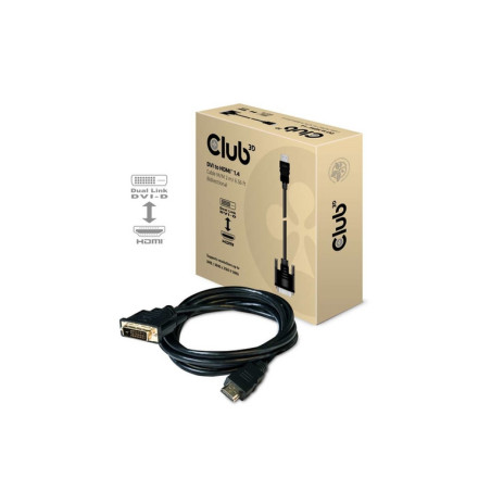 CLUB3D DVI-D TO HDMI 1.4 CABLE M/M 2M 6.