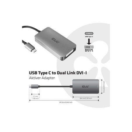 CLUB3D USB TYPE C TO DVI DUAL LINK SUPPO