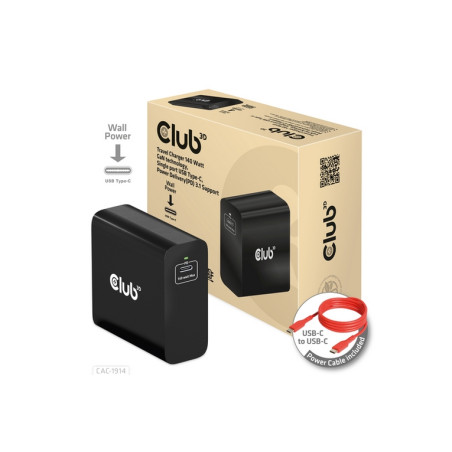 CLUB3D TRAVEL CHARGER 140 WATT GaN TECHN