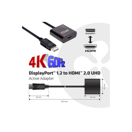 CLUB3D DISPLAY PORT 1.2 MALE TO HDMI 2.0