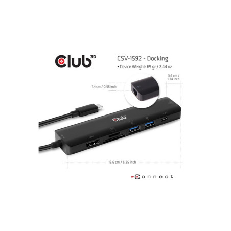 CLUB3D USB TYPE C 7 IN 1 HUB TO HDMI 4K6
