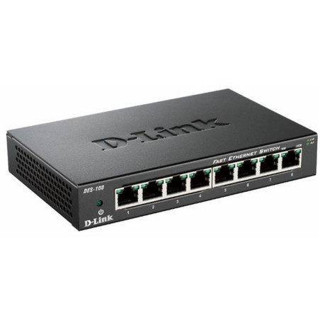 D-LINK SWITCH 8 PORTE 10/100 CASE METALL