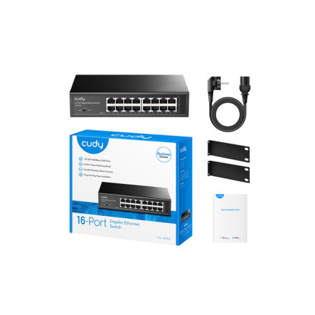 SWITCH 16P GIGABIT VLAN EXT 250MT UNMANA