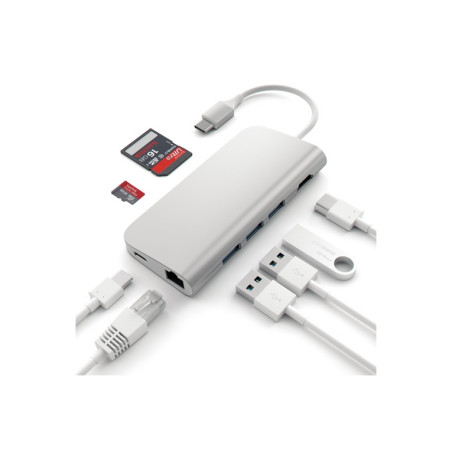 HUB DOCK TYPE C MULTIPORT 4K SILVER GIGA