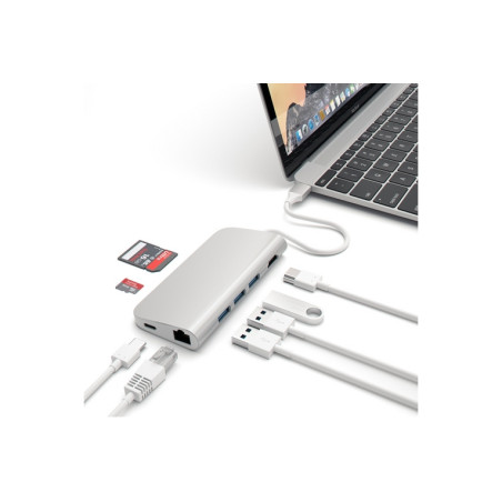 HUB DOCK TYPE C MULTIPORT 4K SILVER GIGA