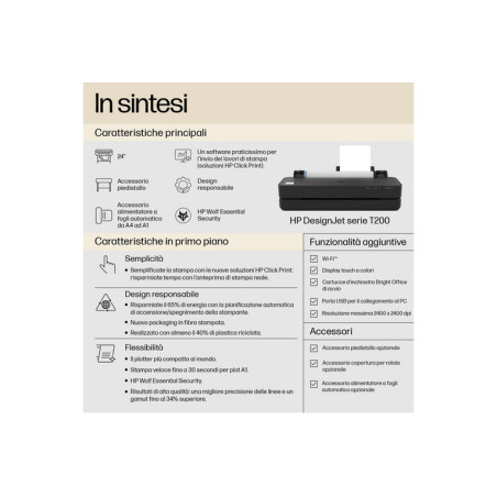 PLOTTER HP A1 24T250 4INK LAN USB 30SEC/