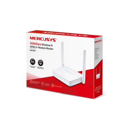 ROUTER ADSL2+ WIFI 300MBPS 3P 10/100 LAN